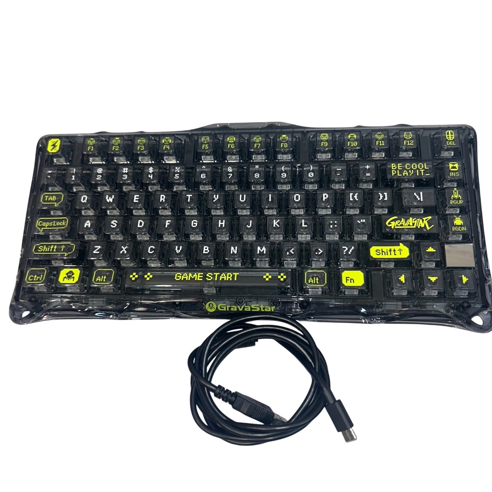 GravaStar Mercury K1 Lite Mechanical Gaming Keyboard 75% Wired Black Green